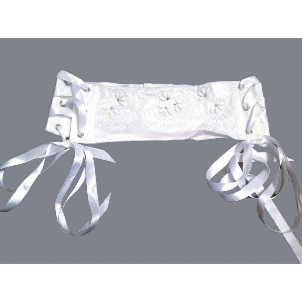 Bridal white VS beaded satin waist cincher xs/sm